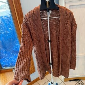 Daytrip Brown Knit Cardigan Sweater